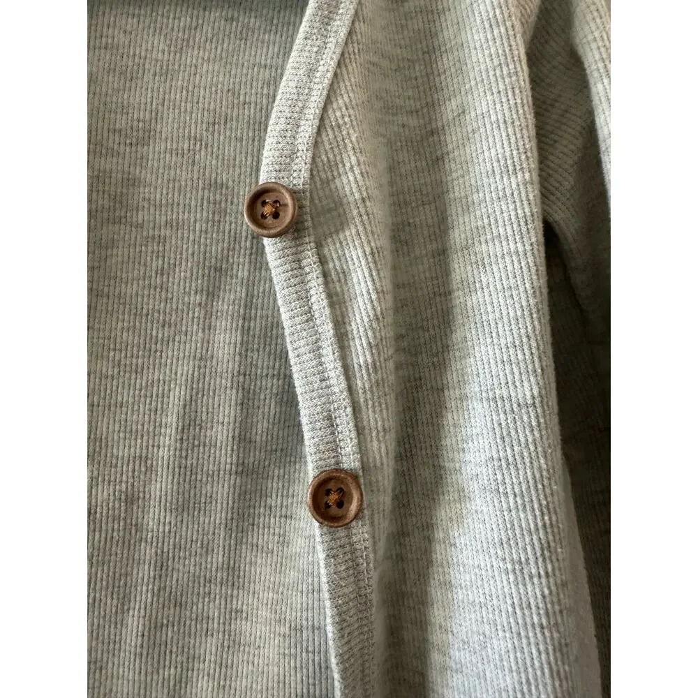 Beau Hudson Sweater Baby 9-12 Months Gray Cardigan Ribbed Unisex Minimalist